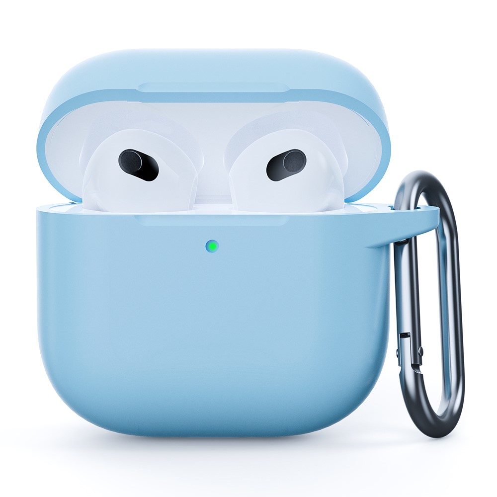  AirPods 4 Skal Med Krok Silikon Blå