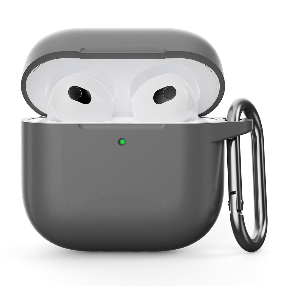  AirPods 4 Skal Med Krok Silikon Grå
