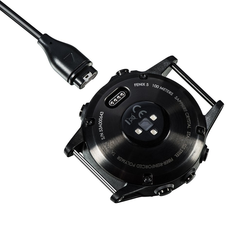  1 m Garmin Fenix Smartwatch USB-A Laddare Svart
