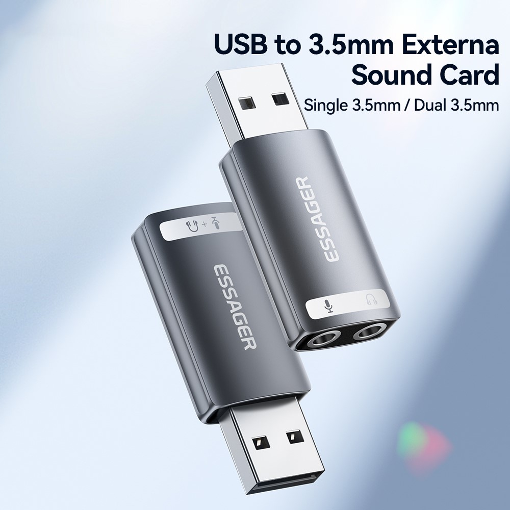 ESSAGER ESSAGER USB-A till 2x AUX 3.5mm Adapter