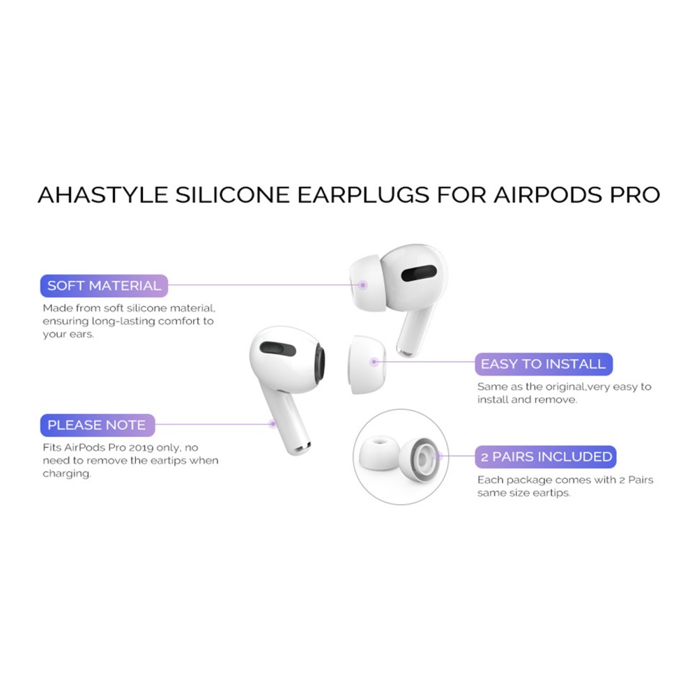 AHASTYLE AHASTYLE AirPods Pro 2/AirPods Pro Öronpluggar 3-PACK Svart