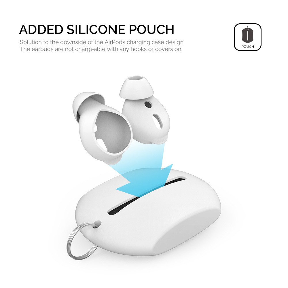 AHASTYLE AHASTYLE AirPods 2/1 3-PACK Öronpluggar Silikon Storlek L Vit