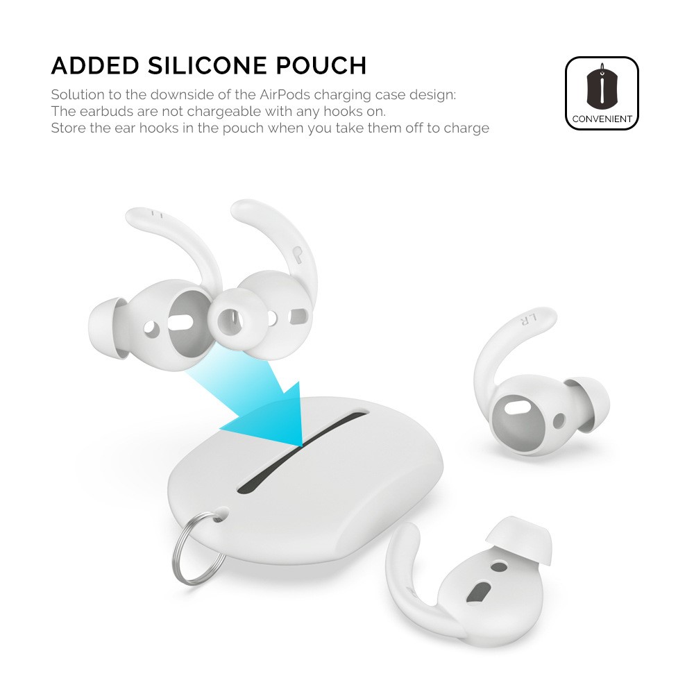 AHASTYLE AHASTYLE AirPods 2/1 2-PACK Öronpluggar Silikon Storlek S Svart