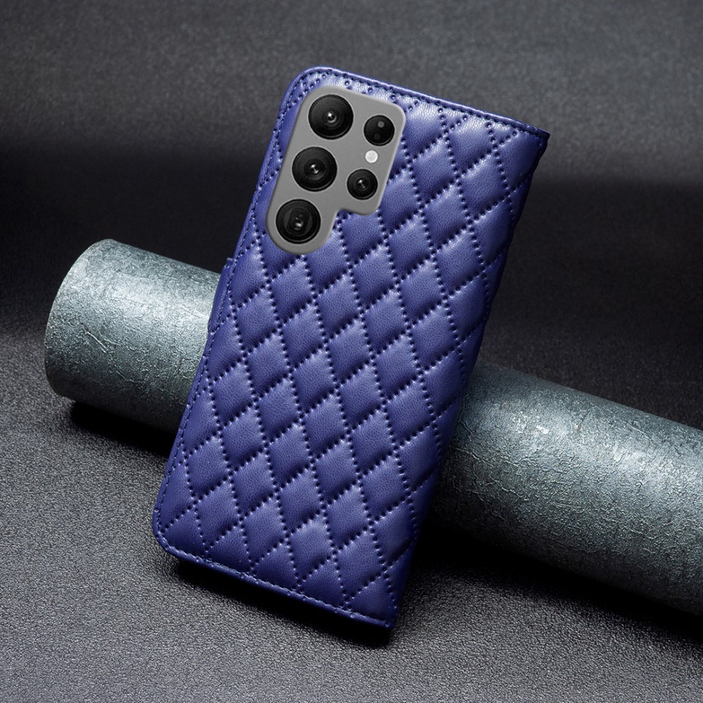  Samsung Galaxy S25 Ultra Fodral Diamond Läder Blå