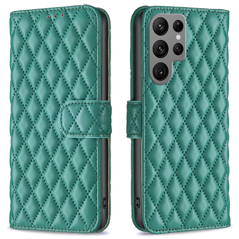  Samsung Galaxy S25 Ultra Fodral Diamond Läder Grön