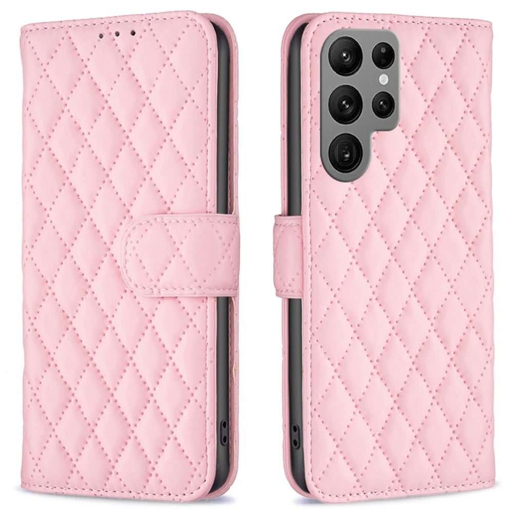  Samsung Galaxy S25 Ultra Fodral Diamond Läder Rosa