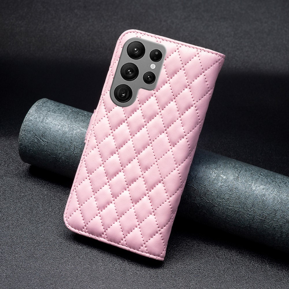  Samsung Galaxy S25 Ultra Fodral Diamond Läder Rosa