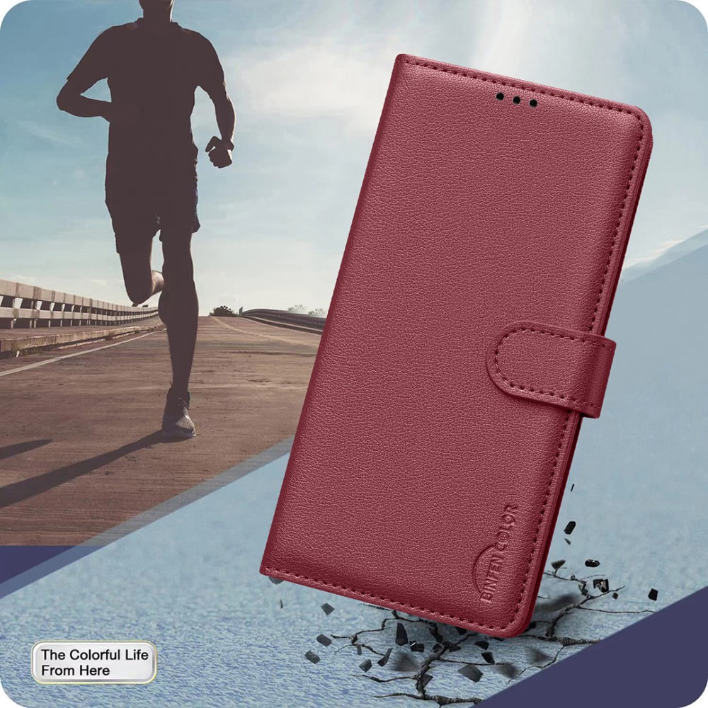  Samsung Galaxy S25 Ultra Fodral Läder RFID Röd