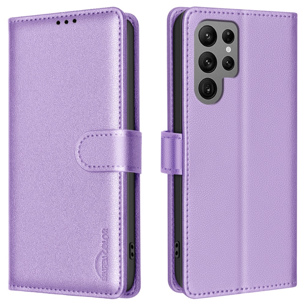  Samsung Galaxy S25 Ultra Fodral Läder RFID Lila