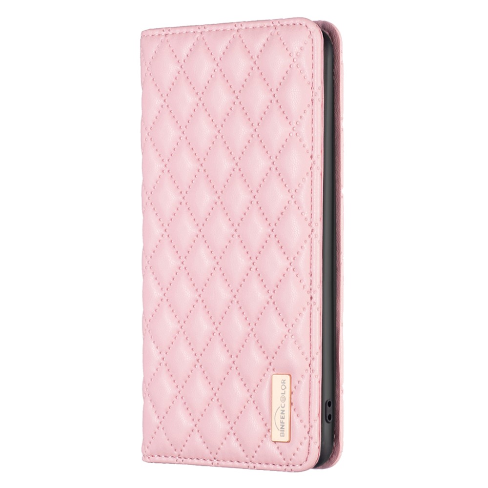 BINFEN BINFEN Galaxy S25 Ultra Fodral Flip Diamond Läder Rosa