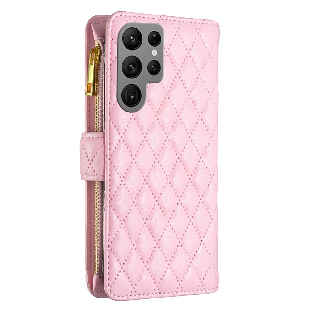 BINFEN BINFEN Galaxy S25 Ultra Fodral Diamond Multifunktionell Rosa