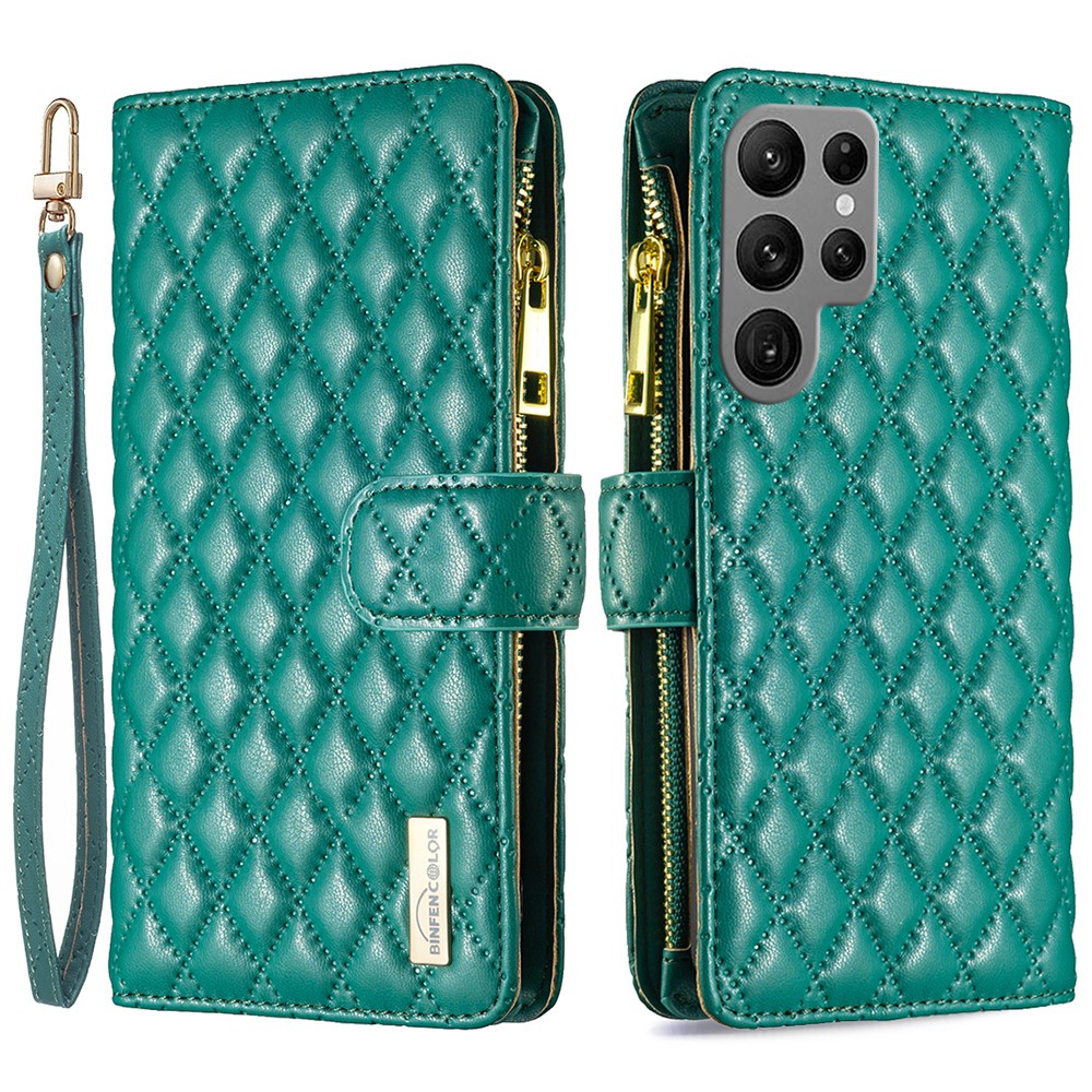 BINFEN BINFEN Galaxy S25 Ultra Fodral Diamond Multifunktionell Grön