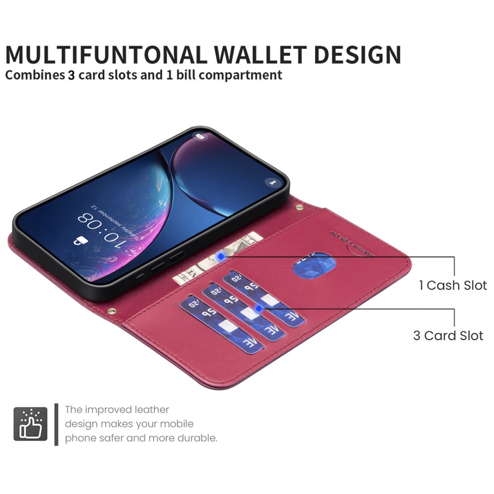  Samsung Galaxy S25 Ultra Fodral Läder Rutor Röd