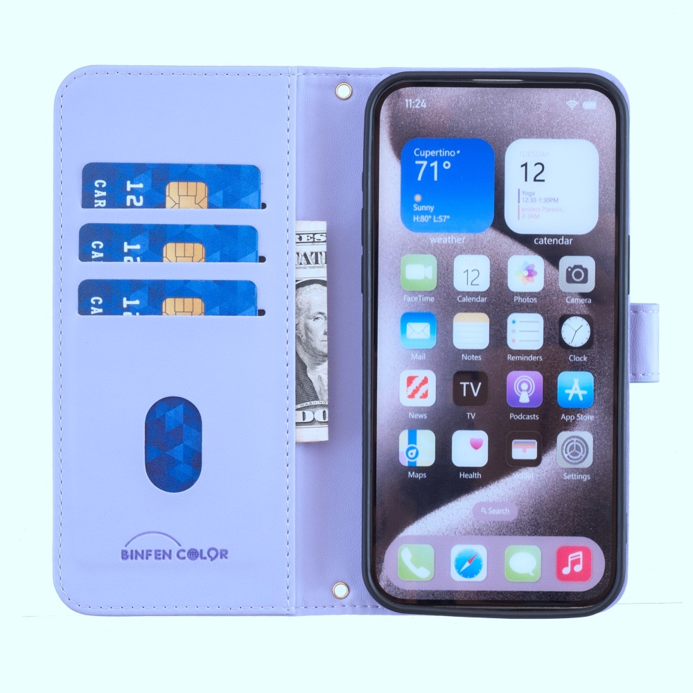  Samsung Galaxy S25 Ultra Fodral Läder Rutor Lila