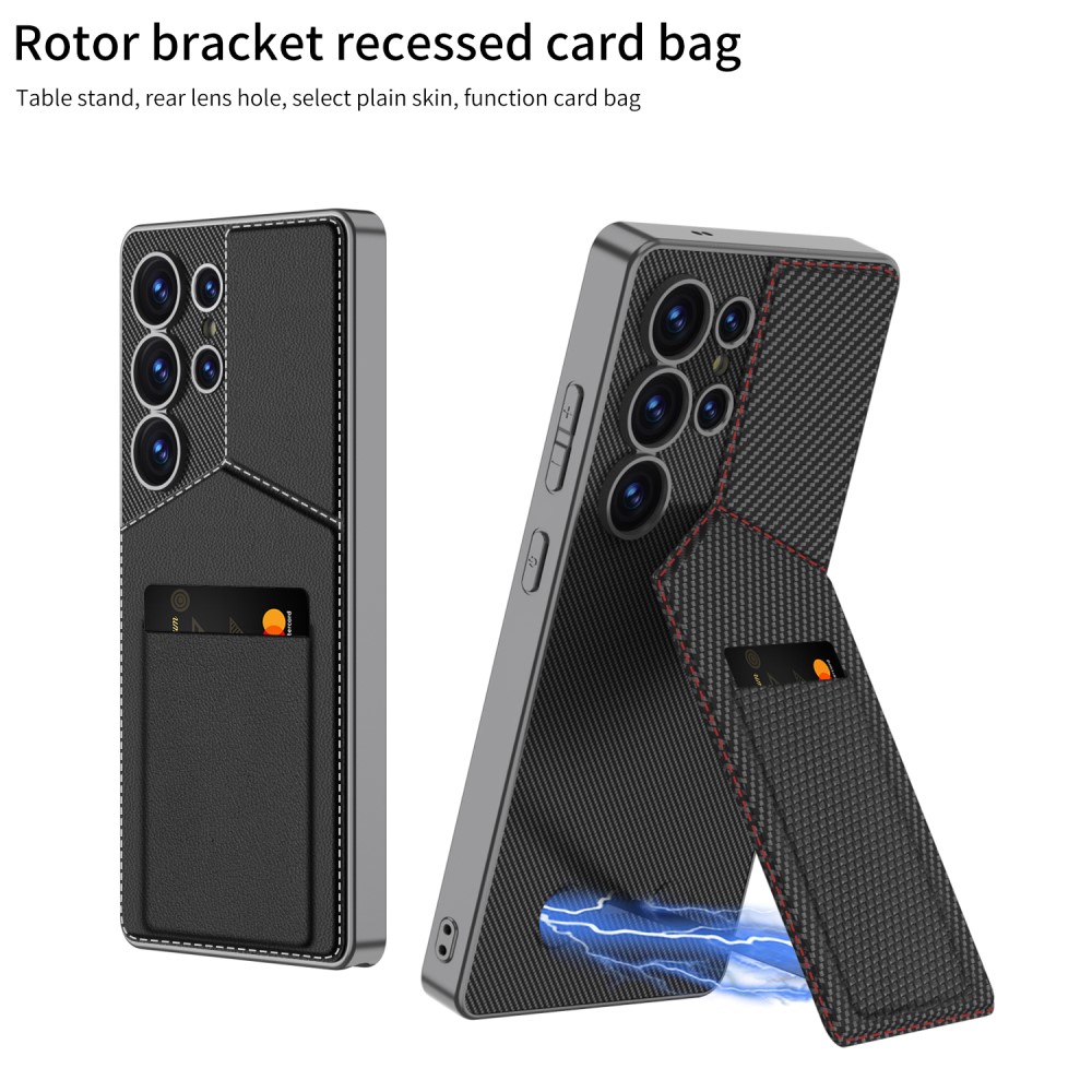 GKK GKK Galaxy S25 Ultra Skal Kickstand Med Korthållare Svart