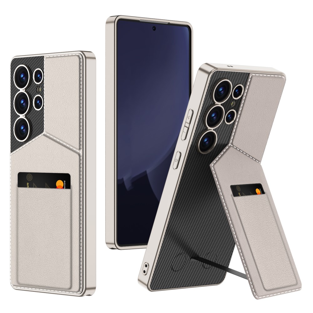 GKK GKK Galaxy S25 Ultra Skal Kickstand Med Korthållare Titanium Grey