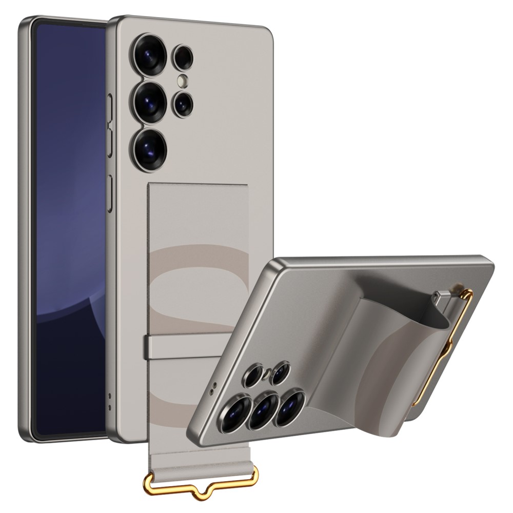 GKK GKK Galaxy S25 Ultra Skal Med Strap Hybrid Titanium Grey