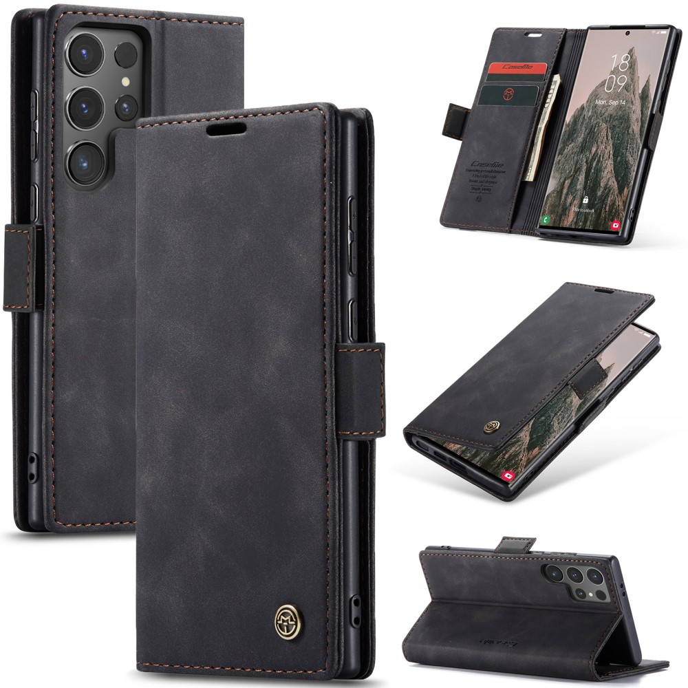 CASEME CASEME Samsung Galaxy S25 Ultra Fodral Retro Läder Svart