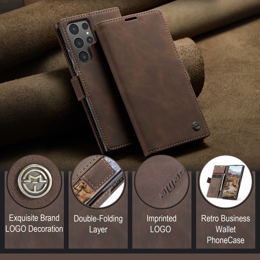 CASEME CASEME Samsung Galaxy S25 Ultra Fodral Retro Läder Brun