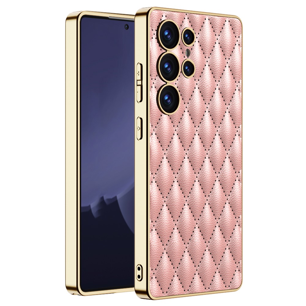 GKK GKK Samsung Galaxy S25 Ultra Skal Diamond Hybrid Läder Rosa