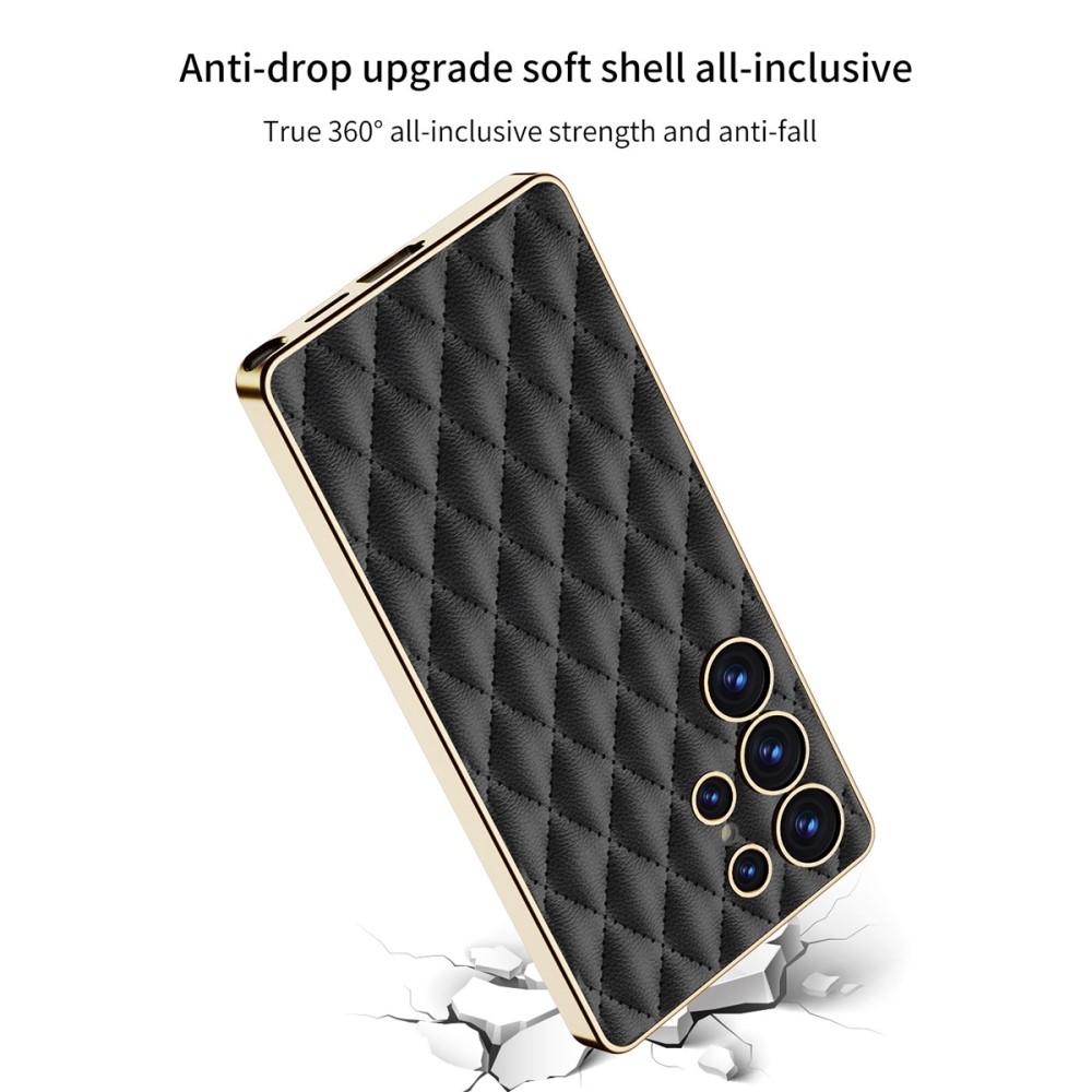 GKK GKK Samsung Galaxy S25 Ultra Skal Diamond Hybrid Läder Rosa
