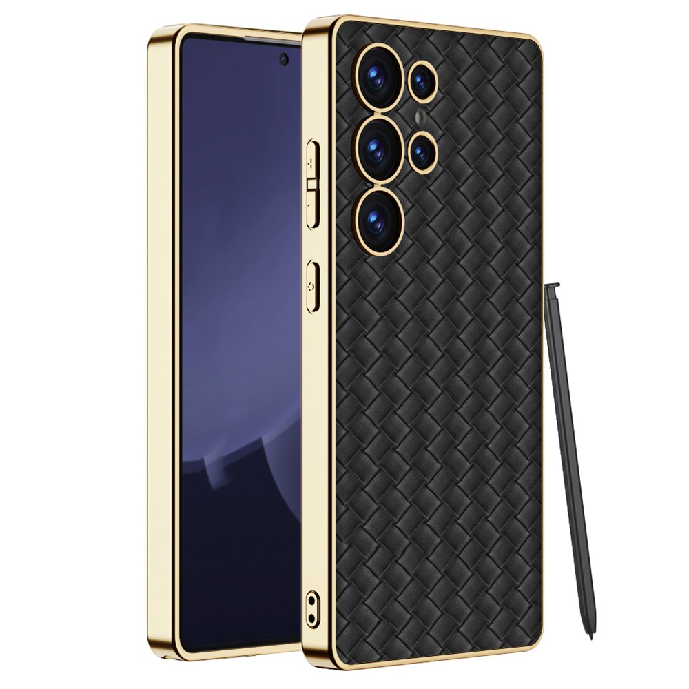 GKK GKK Samsung Galaxy S25 Ultra Skal Vävd Hybrid Läder Svart