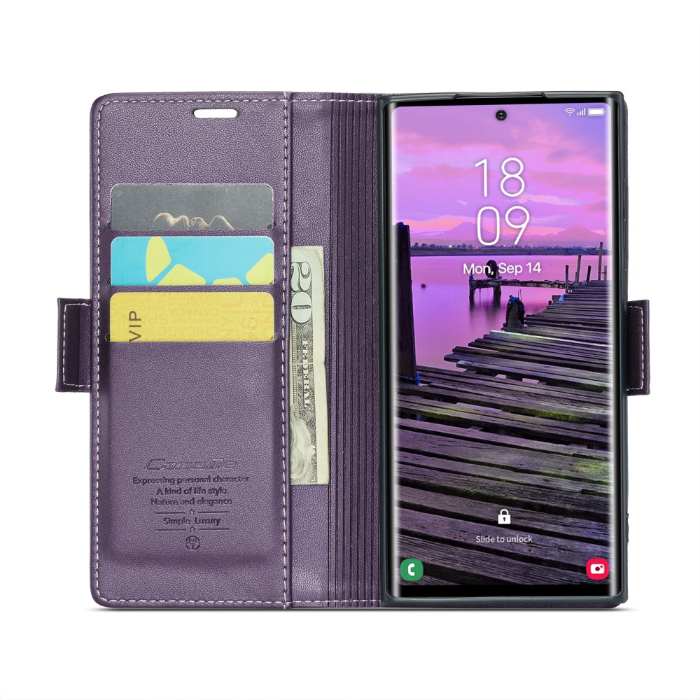 CASEME CASEME Galaxy S25 Ultra Fodral RFID Slim Läder Lila