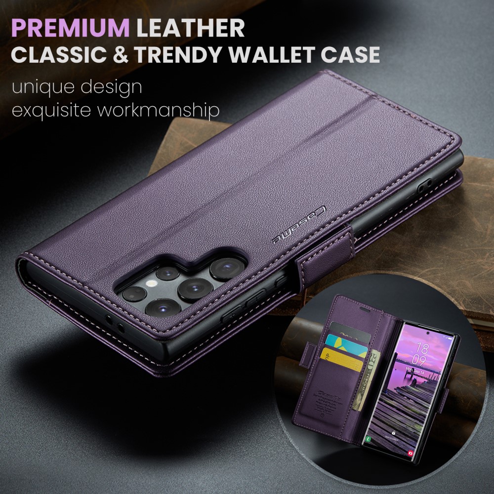CASEME CASEME Galaxy S25 Ultra Fodral RFID Slim Läder Lila