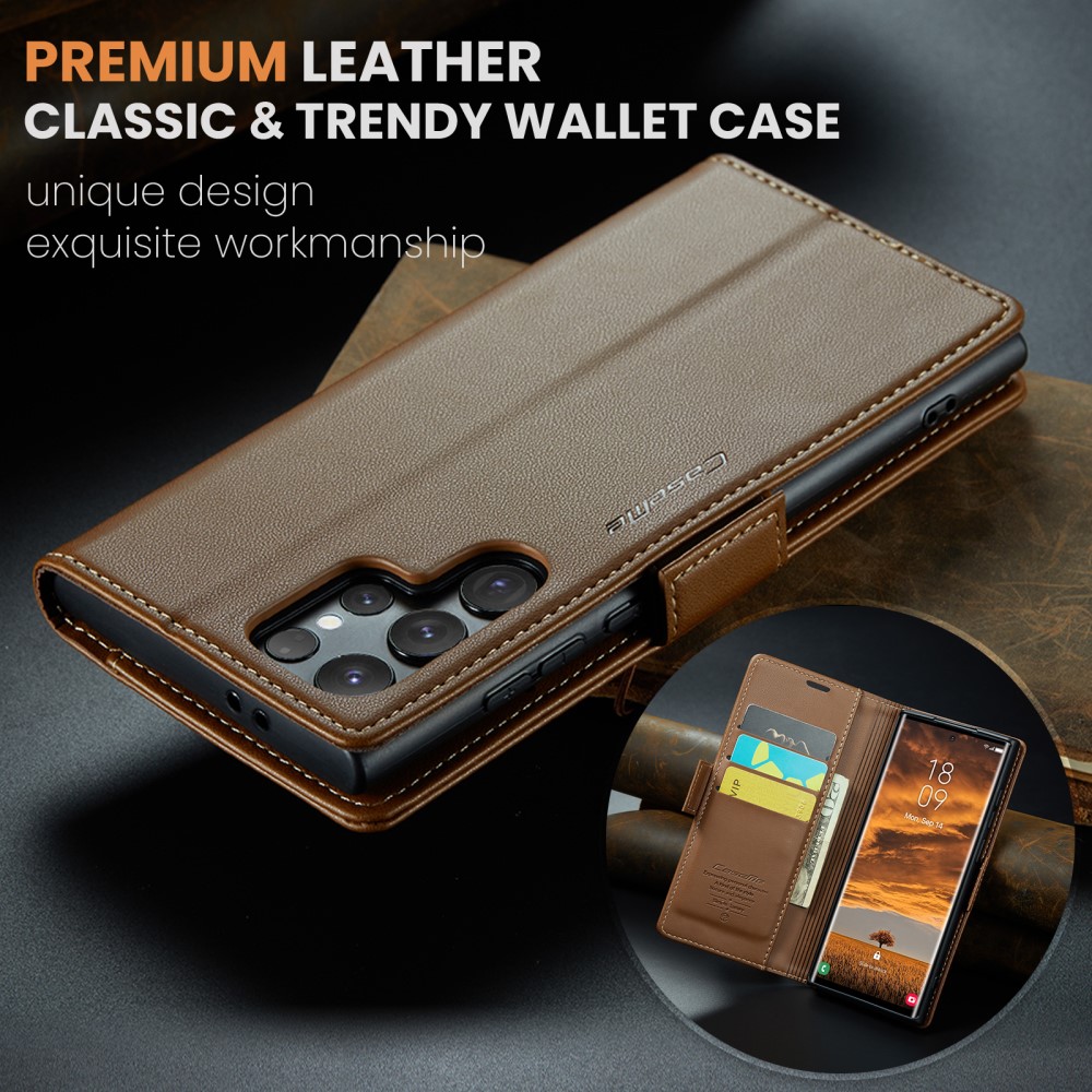 CASEME CASEME Galaxy S25 Ultra Fodral RFID Slim Läder Brun