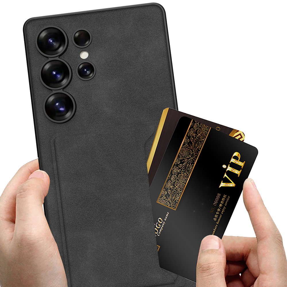 GKK GKK Galaxy S25 Ultra Skal Med Kortfack/Kickstand Läder Grå