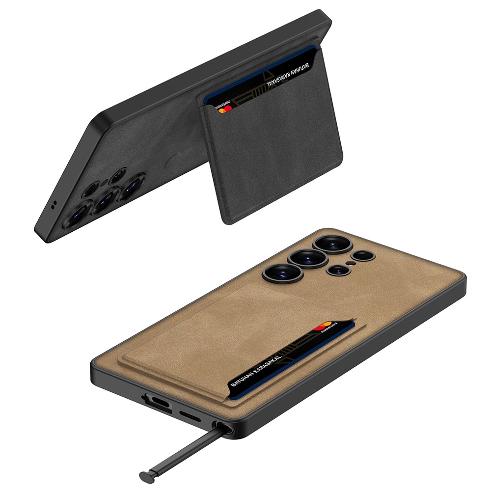 GKK GKK Galaxy S25 Ultra Skal Med Kortfack/Kickstand Läder Grön