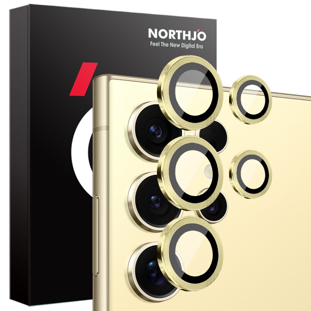 NORTHJO NORTHJO Galaxy S25 Ultra Linsskydd Härdat Glas Guld