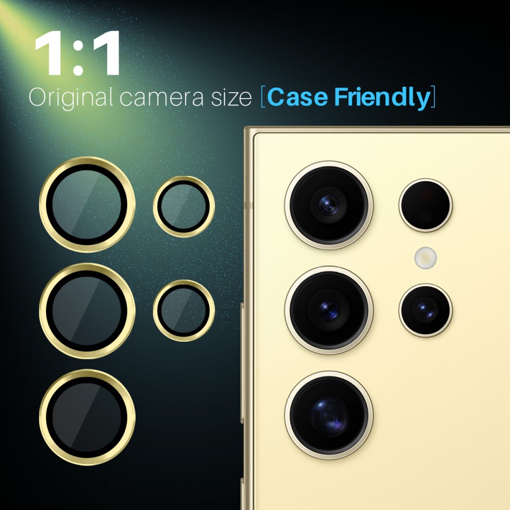 NORTHJO NORTHJO Galaxy S25 Ultra Linsskydd Härdat Glas Guld