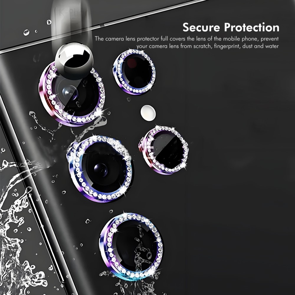 ENKAY ENKAY Galaxy S25 Ultra Linsskydd Rhinestone Silver