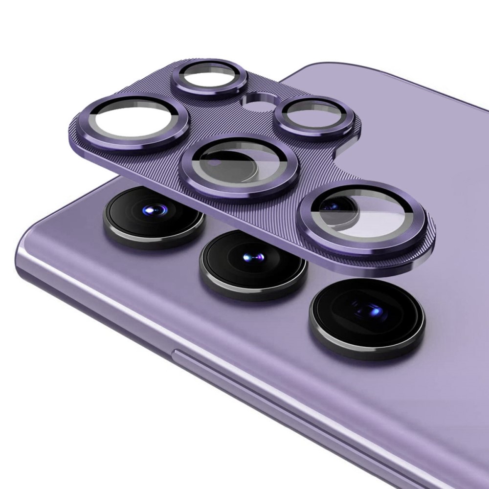 ENKAY ENAKY Galaxy S25 Ultra Linsskydd Aluminium Härdat Glas Lila