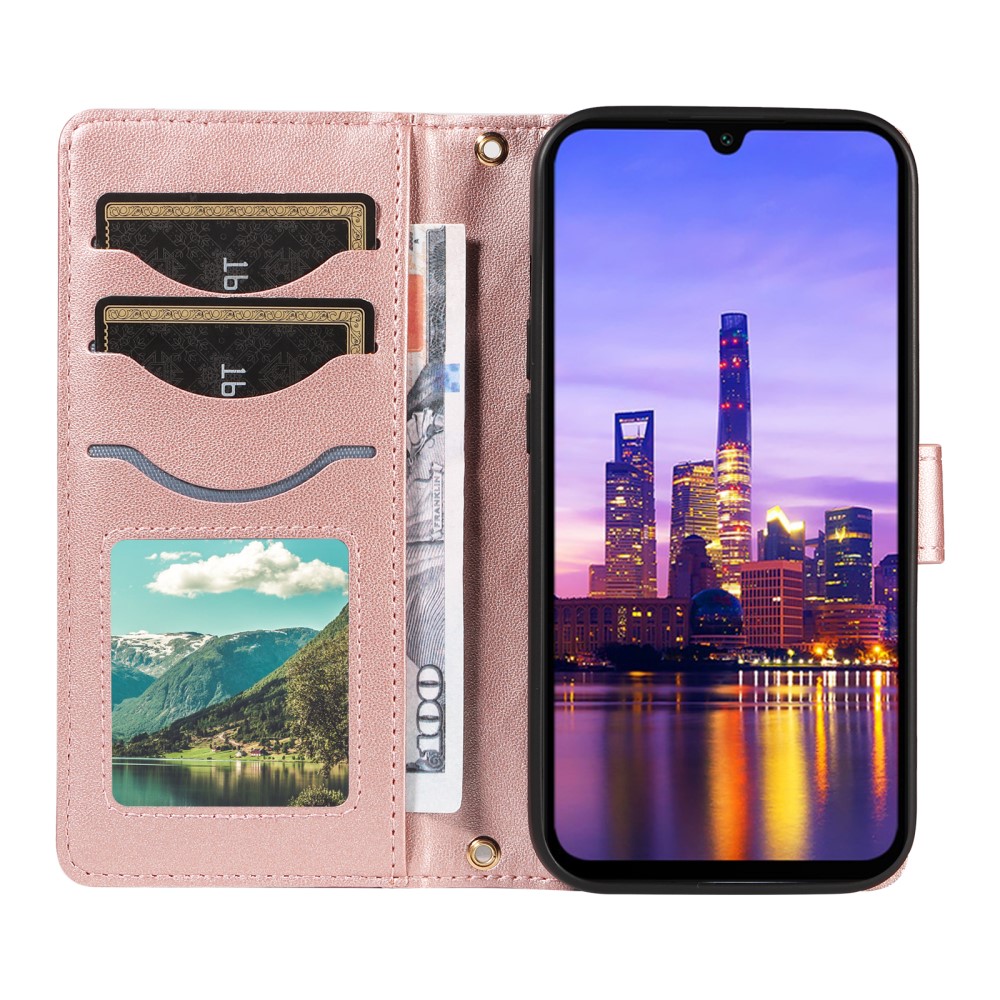  Samsung Galaxy A16 / A26 5G Fodral Rhombus Läder Roséguld