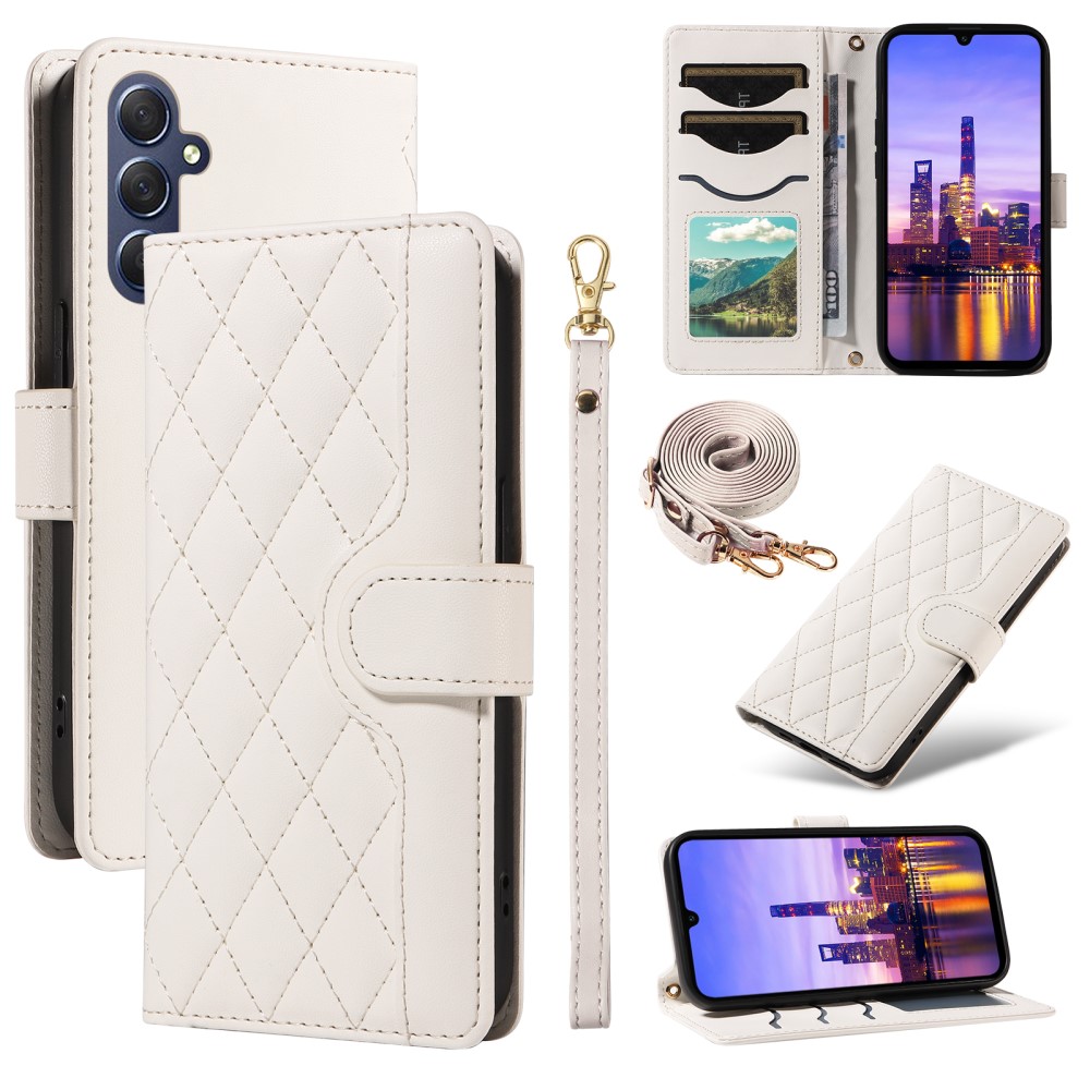 Samsung Galaxy A16 / A26 5G Fodral Rhombus Läder Vit