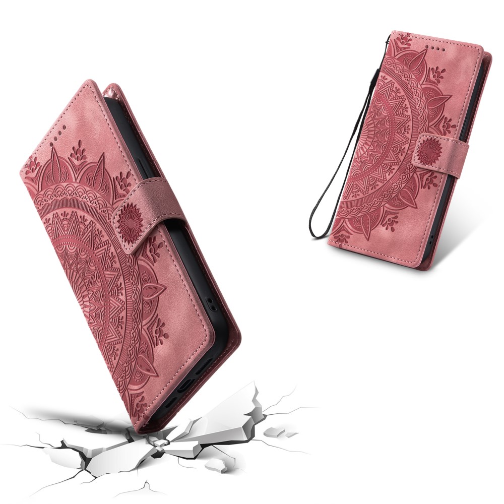  Samsung Galaxy A16 / A26 5G Fodral Mandala Läder Roséguld