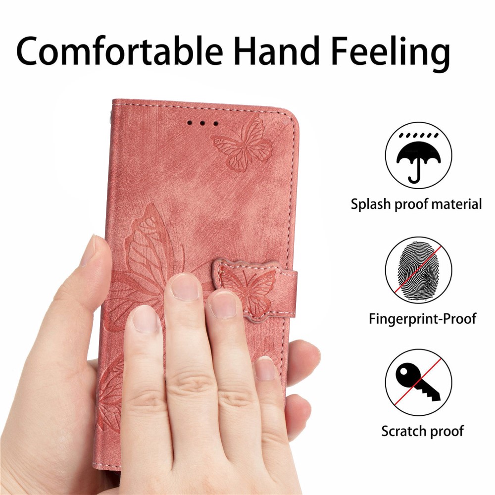  Samsung Galaxy A16 / A26 5G Fodral Fjärilar Rosa