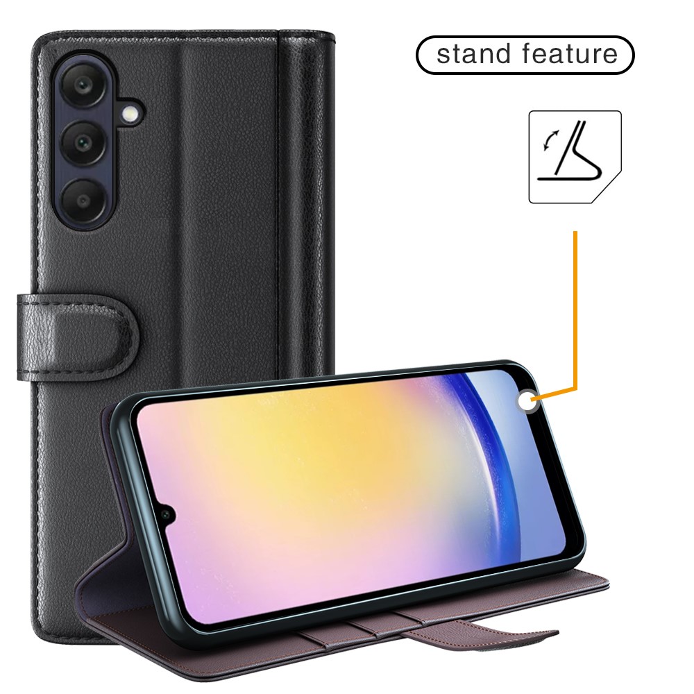  Samsung Galaxy A26 5G Fodral Premium Äkta Läder Svart