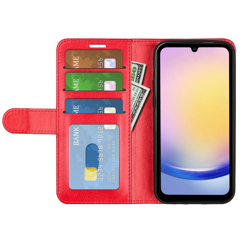  Samsung Galaxy A26 5G Fodral Crazy Horse Läder Röd