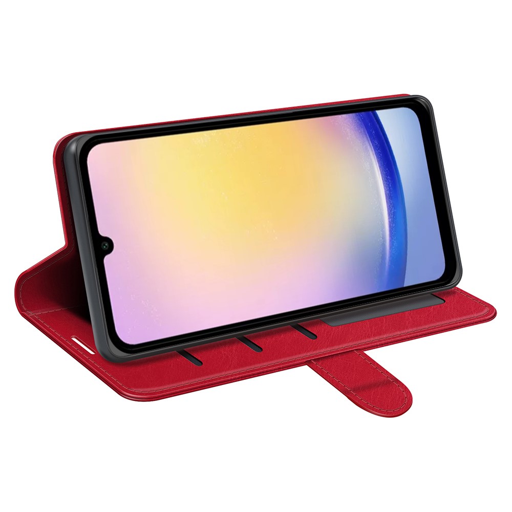  Samsung Galaxy A26 5G Fodral Crazy Horse Läder Röd