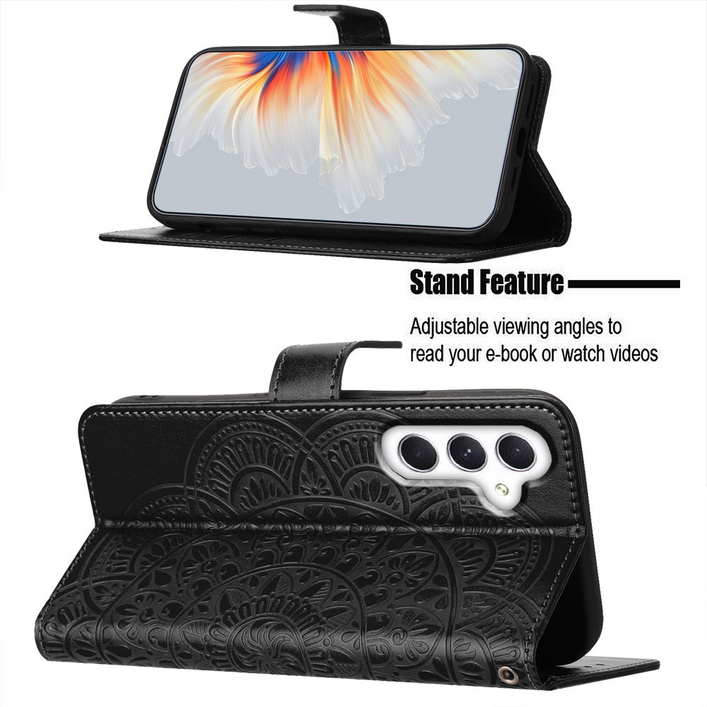  Samsung Galaxy A16 / A26 5G Fodral Mandala Läder Svart