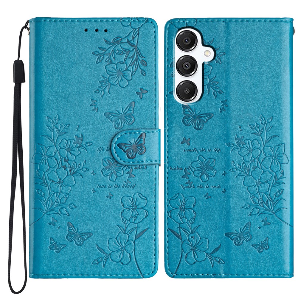  Samsung Galaxy A16/A26 5G Fodral Med Blommigt Tryck Blå