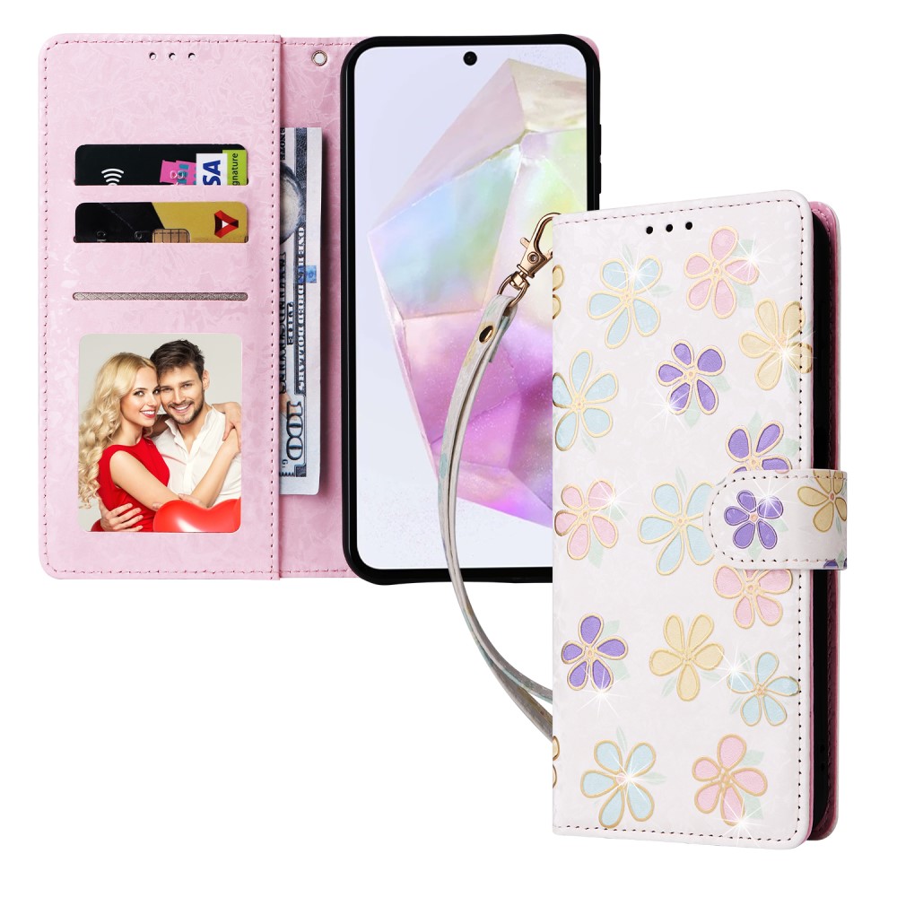  Samsung Galaxy A16/A26 5G Fodral RFID Färgglada Blommor