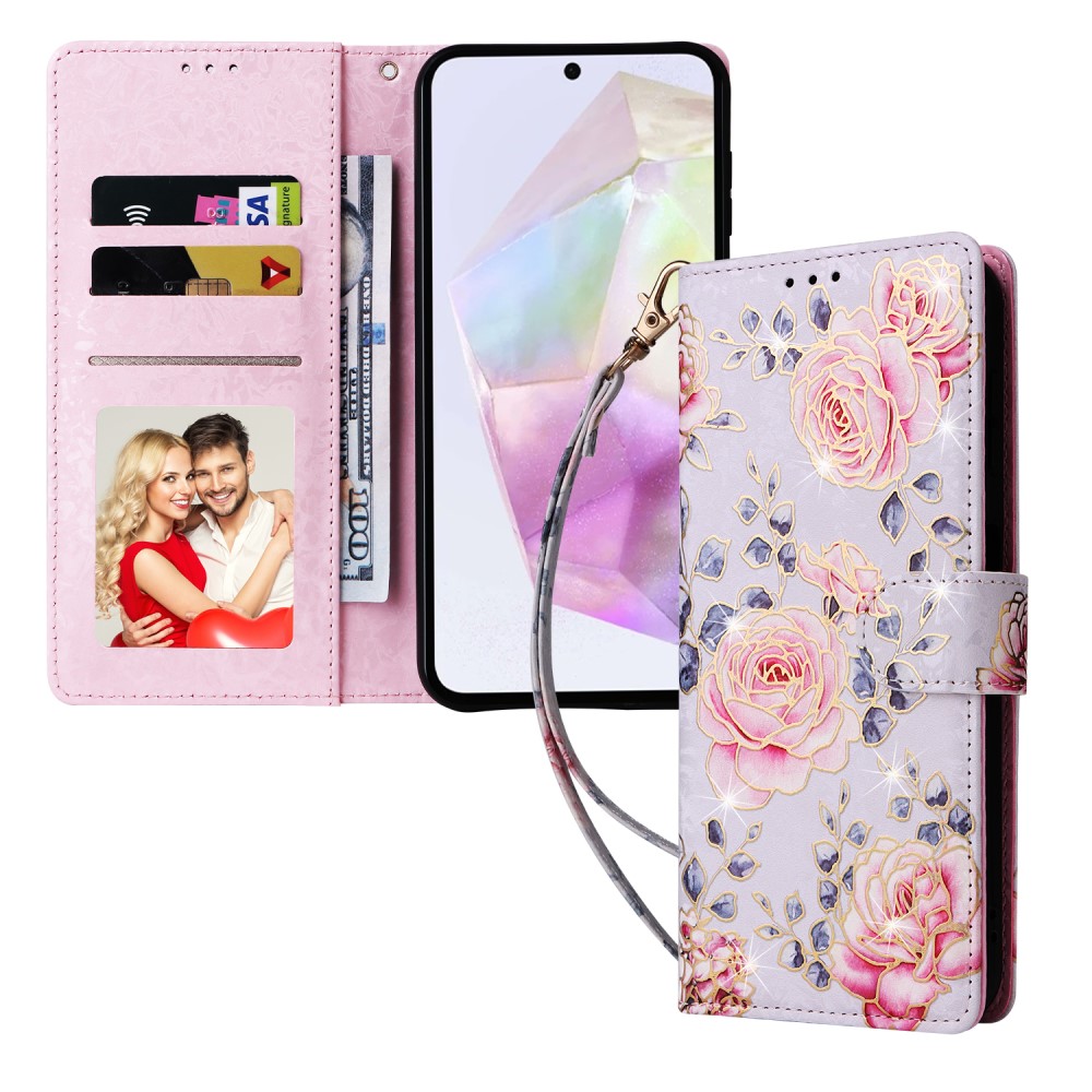  Samsung Galaxy A16/A26 5G Fodral RFID Rosa Blommor