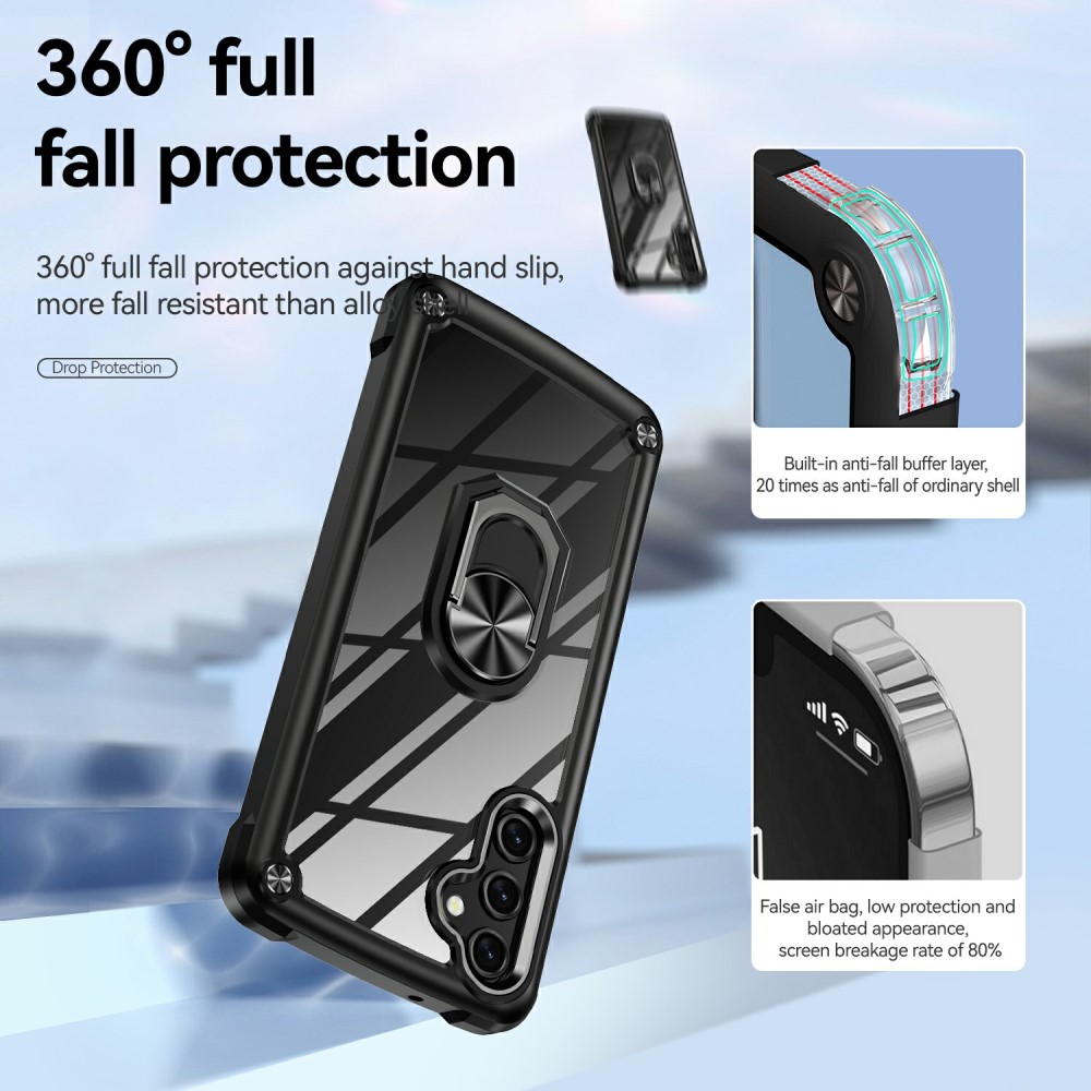  Samsung Galaxy A16/A26 5G Skal Shockproof Ring Hybrid Svart