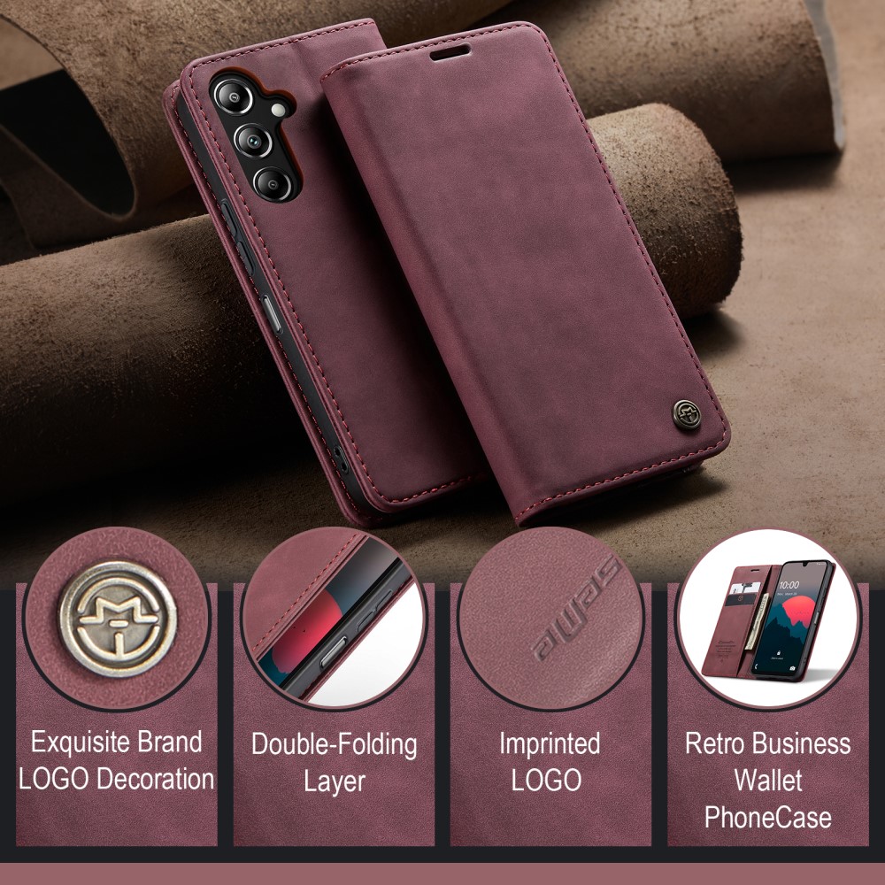 CASEME CASEME Galaxy A16/A26 5G Fodral Flip Retro Läder Röd