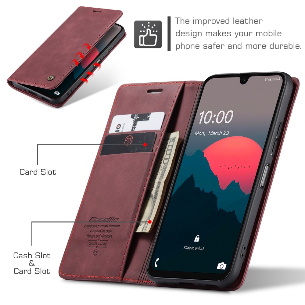 CASEME CASEME Galaxy A16/A26 5G Fodral Flip Retro Läder Röd