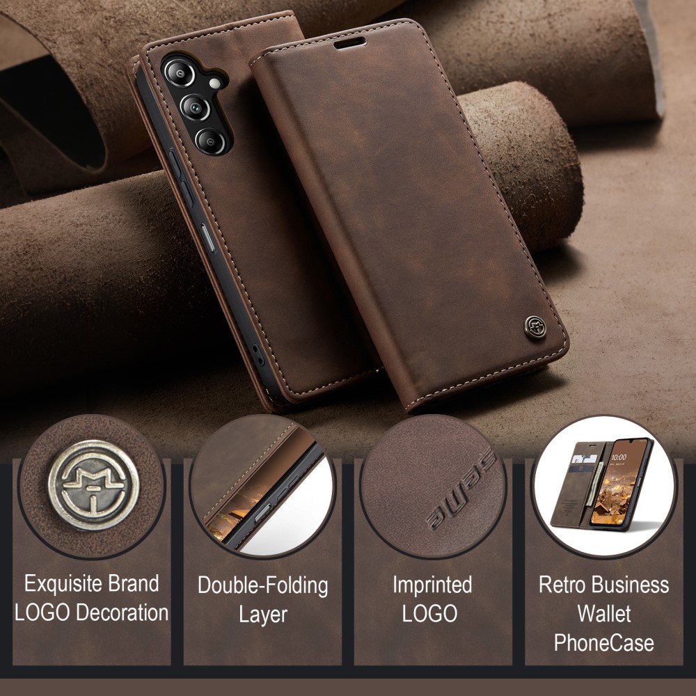 CASEME CASEME Galaxy A16/A26 5G Fodral Flip Retro Läder Brun